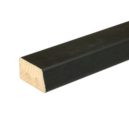 Vuren 28 x 41/47 x 5400 mm afgeschuind, verduurzaamd, zwart
